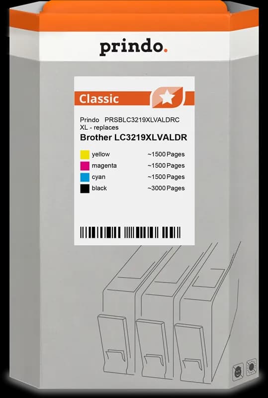 Prindo Classic XL Multipack compatible Brother LC-3219XL Noir/Cyan/Magenta/Jaune