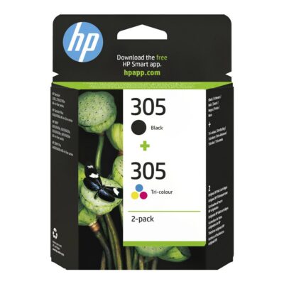HP HP 305 Pack de 2 Cartouches d’Encre Originales (Noir