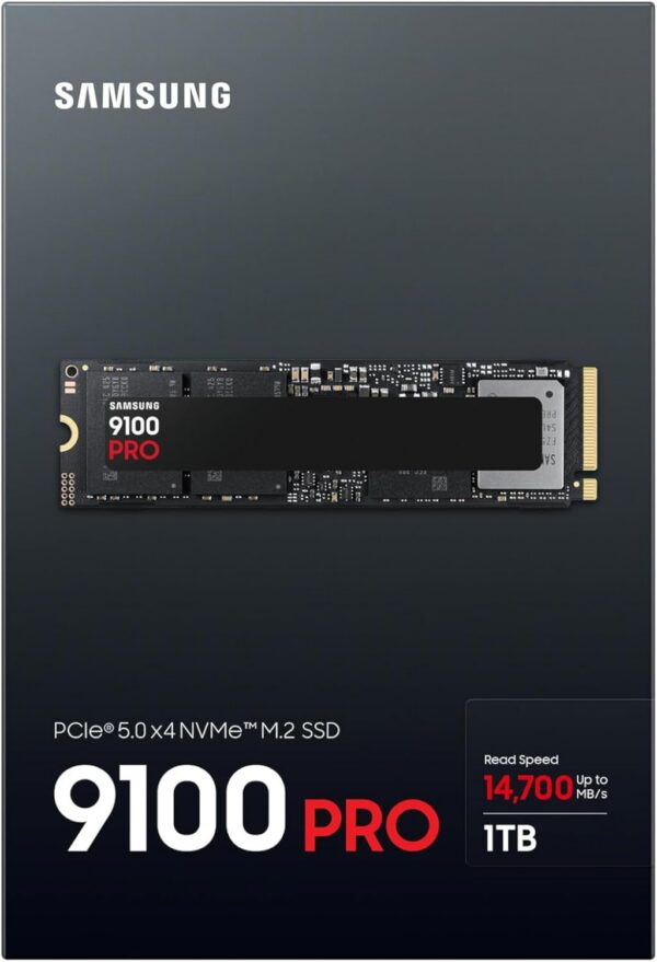 Samsung SSD Interne 9100 PRO NVMe M.2 Pcle 5.0, SSD Interne, Capacité 1 To