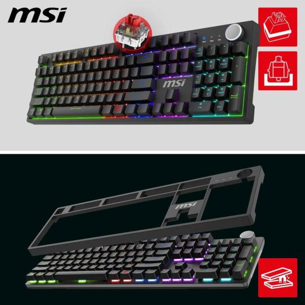 Clavier Gamer mécanique (Red Switch) MSI Forge GK320 RGB (Noir)