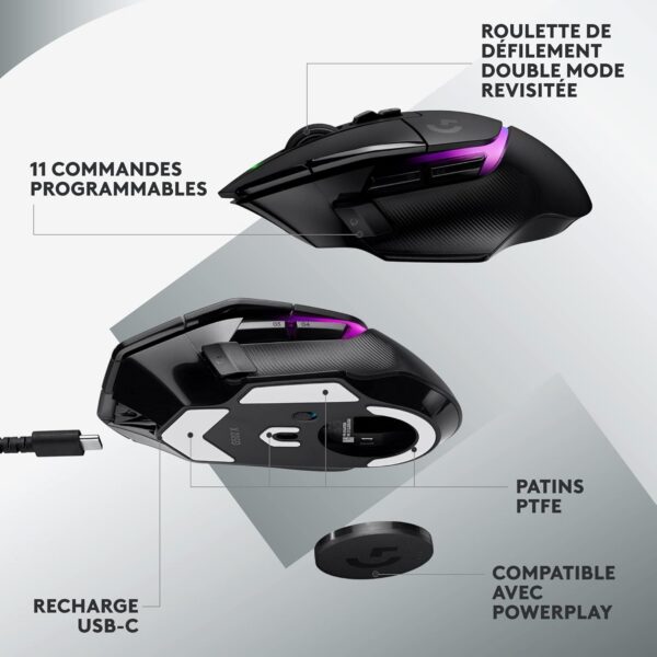 Logitech - Souris sans fil Logitech G502 X Plus RGB (Noir)