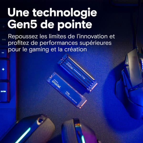 Crucial - Disque SSD Crucial T710  NVMe M.2