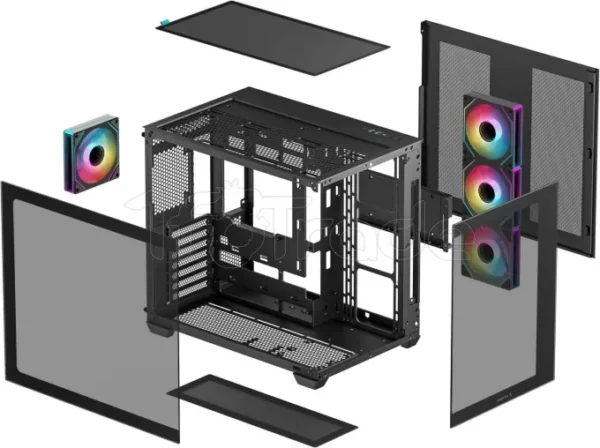 DeepCool - Boitier Moyen Tour ATX DeepCool CG530 4F avec panneaux vitrés (Noir)