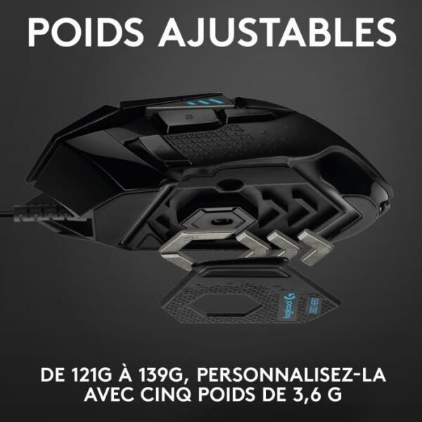 Souris filaire Logitech G502 Hero RGB (Noir)