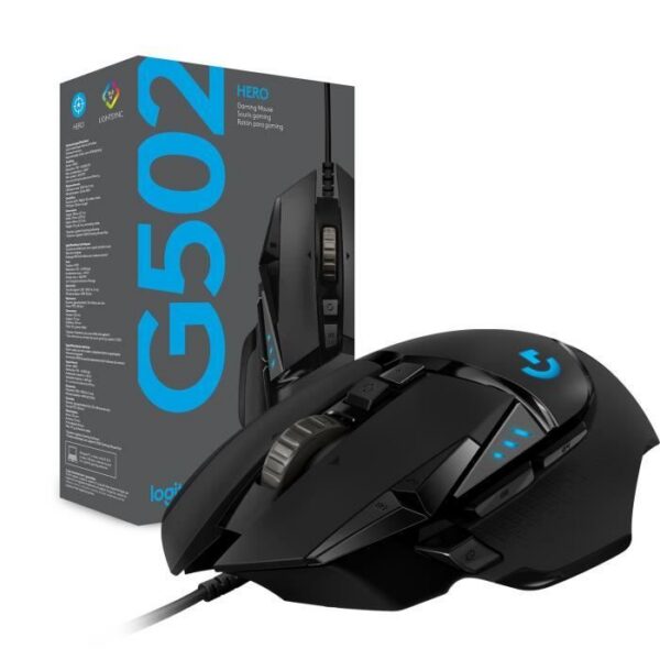 Souris filaire Logitech G502 Hero RGB (Noir)