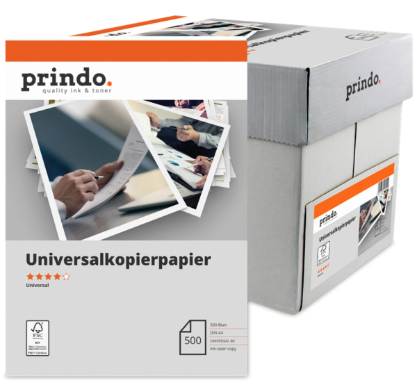 prindo-blanc-54161 Papier A4 Multiusage Premium (A4, 2500 feuilles)
