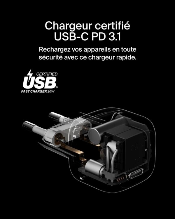 Belkin BoostCharge Chargeur USB-C Rapide Cubic, Prise
