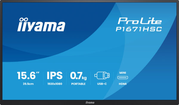76405a1354550059ee583a3bba0b040d69c7a171 iiyama ProLite P1671HSC-B1 écran plat de PC 39,6 cm (15.6") 1920 x 1080 pixels Full HD LED Noir