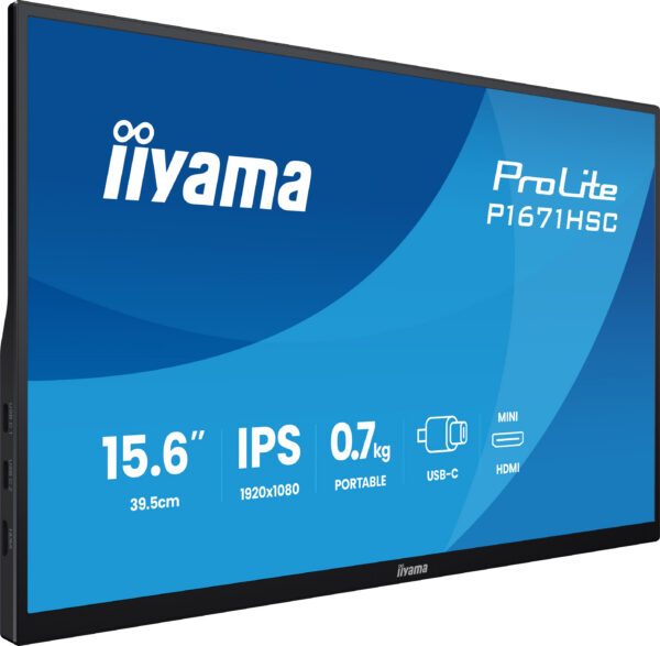 8104f7d2adf4c8062ea4a288ed87f8c8a6883afb iiyama ProLite P1671HSC-B1 écran plat de PC 39,6 cm (15.6") 1920 x 1080 pixels Full HD LED Noir