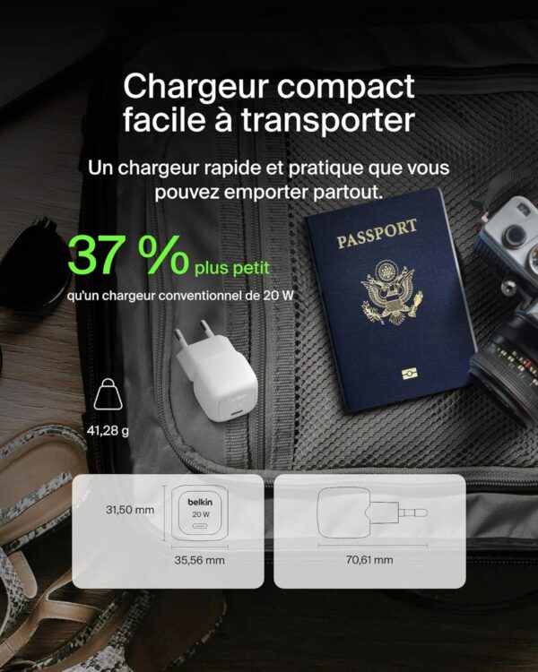 Belkin BoostCharge Chargeur USB-C Rapide Cubic, Prise
