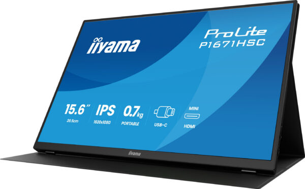997aeff6a466d25da88f2b2861c38511ca8277ff iiyama ProLite P1671HSC-B1 écran plat de PC 39,6 cm (15.6") 1920 x 1080 pixels Full HD LED Noir