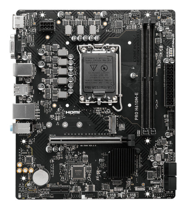 e97c60a3b22b172607d2856e9d57e3a5200fa24c MSI PRO H610M-E carte mère Intel H610 LGA 1700 micro ATX