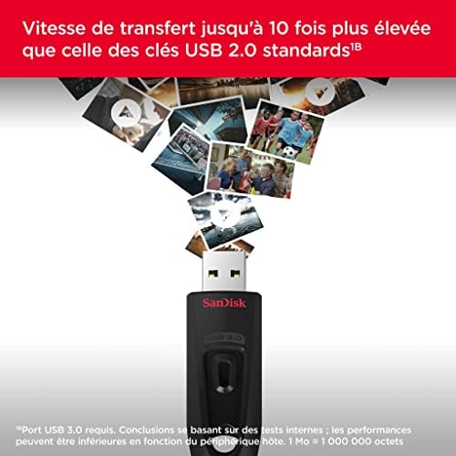 SanDisk Ultra 128 Go - Clé USB 3.0 noire