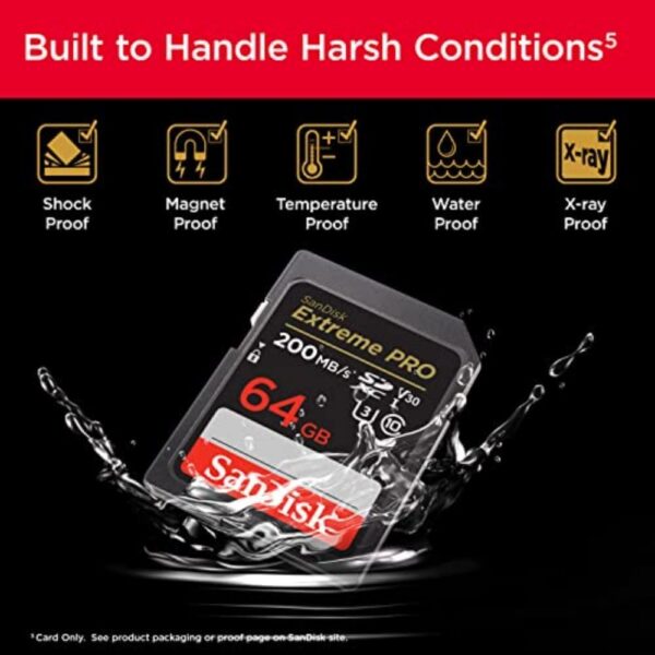 SanDisk Extreme PRO SDXC 64 Go UHS-I U3 V30 200 Mo/s