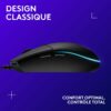 Logitech G203 LIGHTSYNC - Souris gaming USB RGB noire