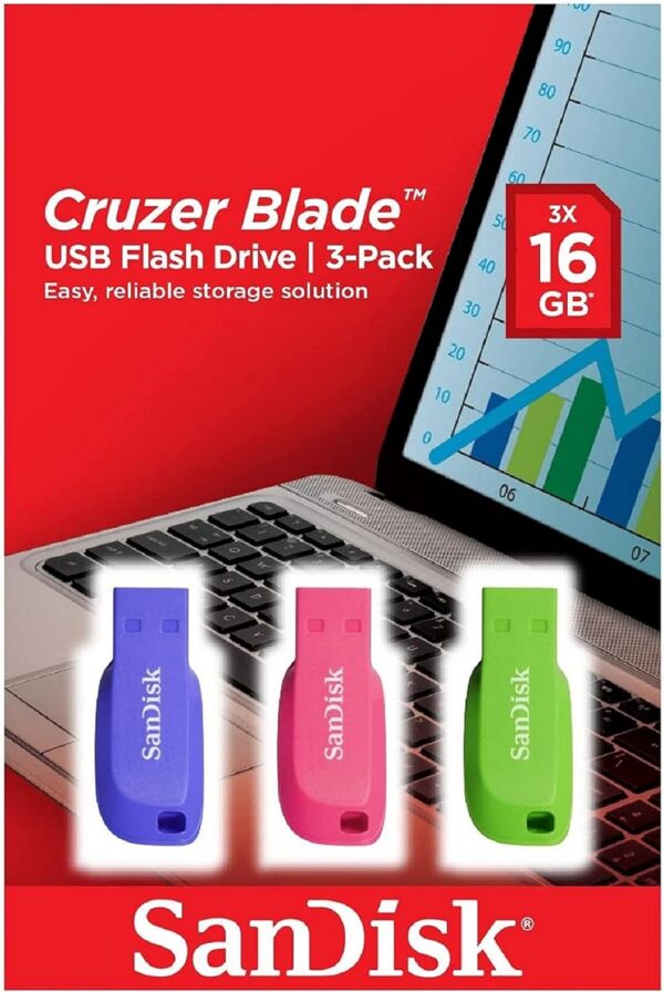 SanDisk Cruzer Blade 16 Go - Lot de 3 clés USB