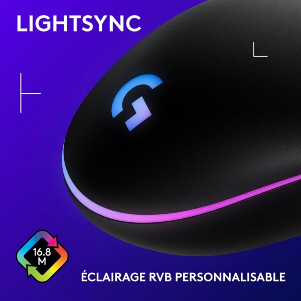 Logitech G203 LIGHTSYNC - Souris gaming USB RGB noire