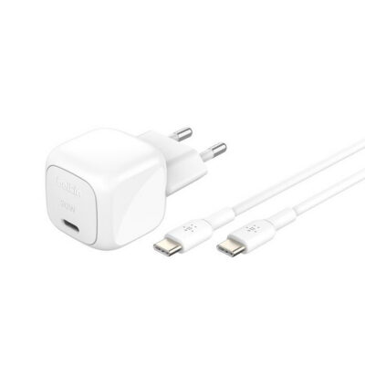 Belkin BoostCharge Chargeur secteur USB-C 30 W + câble USB-C vers USB-C